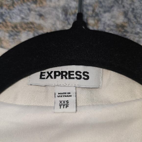 Express Romper Womens XXS Cream Sleeveless Double Breasted Blazer Linen Mob Wife - Picture 3 of 11